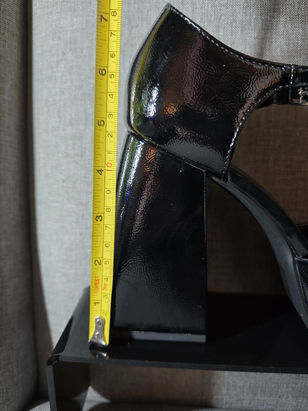 Soda Black Patent Platform Mary Jane Heels 'YUCKI' sz 11